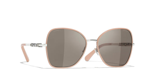 משקפי שמש של שאנל כסף-חום | CHANEL Butterfly Glasses CH4283 Money-Brown