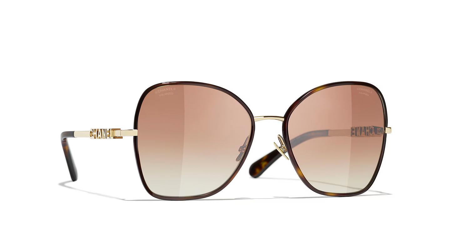 משקפי שמש של שאנל זהב-חום | CHANEL Butterfly Glasses CH4283 Gold-Brown
