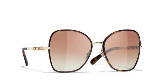 משקפי שמש של שאנל זהב-חום | CHANEL Butterfly Glasses CH4283 Gold-Brown