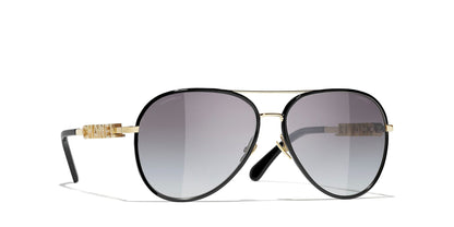 Chanel sunglasses gold-gray | CHANEL CH4284B pilot glasses Gold-Gray