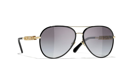 משקפי שמש של שאנל זהב-אפור | CHANEL CH4284B pilot glasses Gold-Gray