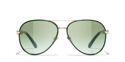 משקפי שמש של שאנל זהב-ירוק | CHANEL CH4284B pilot glasses Gold-Green