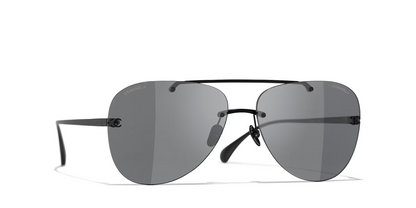 משקפי שמש של שאנל שחור-אפור | CHANEL CH4285T pilot glasses Black-Grey