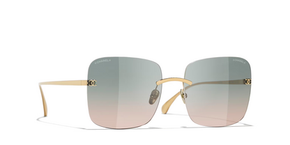 משקפי שמש של שאנל זהב-ירוק | CHANEL Square glasses CH4287T Gold-Green