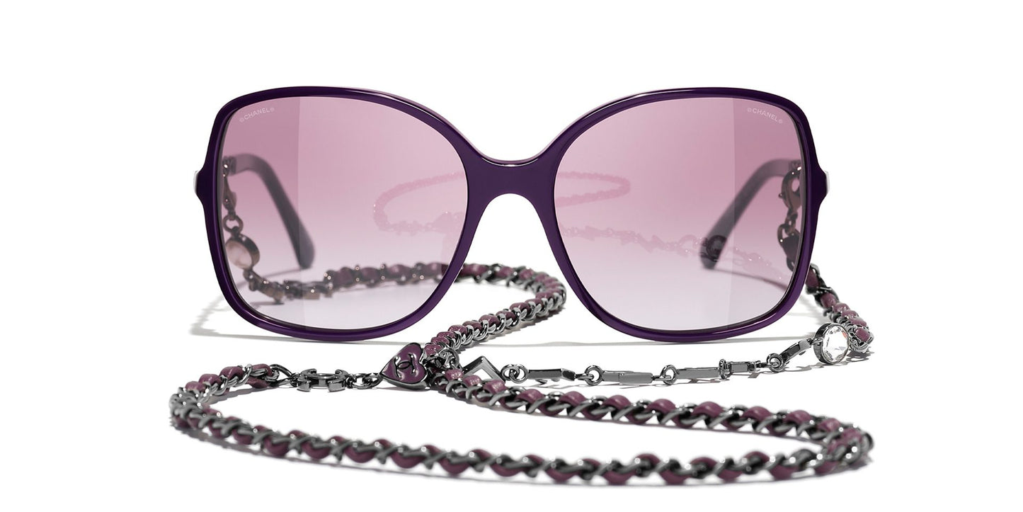 משקפי שמש של שאנל סגול-סגול | CHANEL Square glasses CH5210Q Purple-Purple