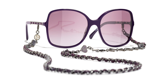 משקפי שמש של שאנל סגול-סגול | CHANEL Square glasses CH5210Q Purple-Purple