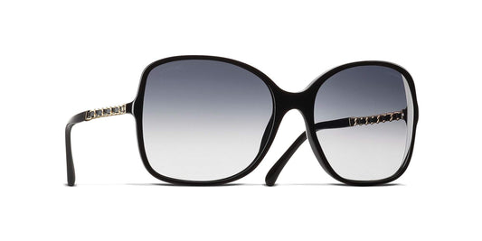 משקפי שמש של שאנל שחור-אפור | CHANEL Square Sunglasses CH5210Q Black-Grey