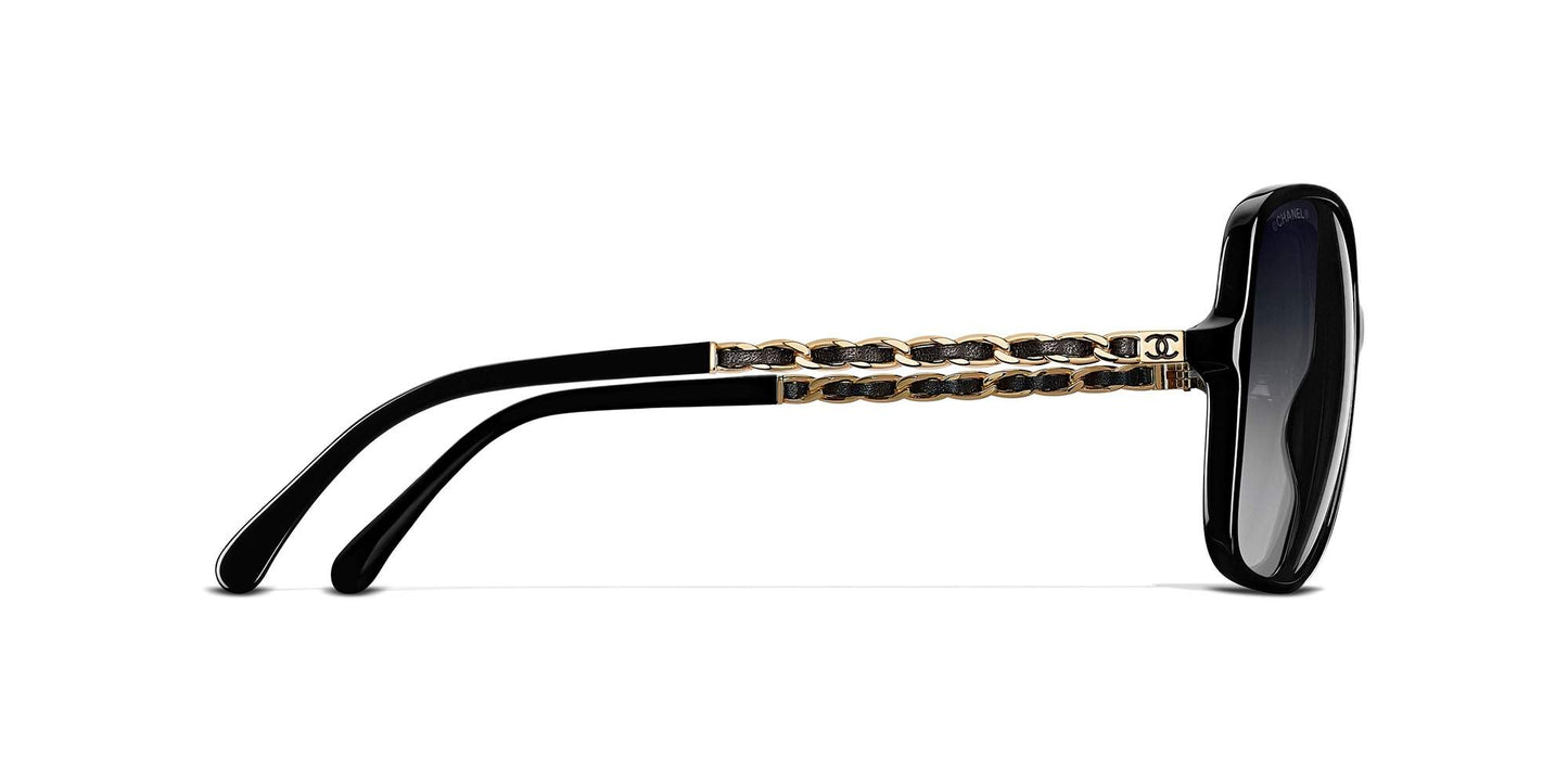 משקפי שמש של שאנל שחור-אפור | CHANEL Square Sunglasses CH5210Q Black-Grey