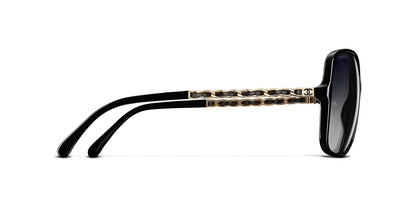 משקפי שמש של שאנל שחור-אפור | CHANEL Square Sunglasses CH5210Q Black-Grey