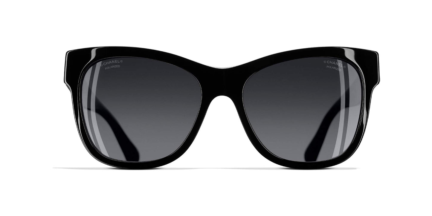 משקפי שמש של שאנל שחור-אפור | CHANEL Square Sunglasses CH5380 Black-Grey