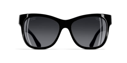 משקפי שמש של שאנל שחור-אפור | CHANEL Square Sunglasses CH5380 Black-Grey