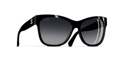 משקפי שמש של שאנל שחור-אפור | CHANEL Square Sunglasses CH5380 Black-Grey