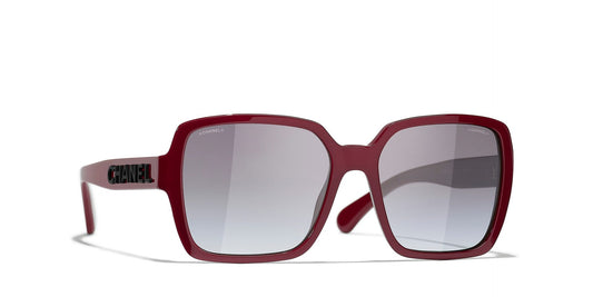 משקפי שמש של שאנל אדום-אפור | CHANEL Square glasses CH5408 Red-Grey