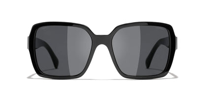 משקפי שמש של שאנל שחור-אפור | CHANEL Square Sunglasses CH5408 Black-Grey