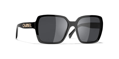 משקפי שמש של שאנל שחור-אפור | CHANEL Square Sunglasses CH5408 Black-Grey