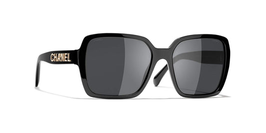משקפי שמש של שאנל שחור-אפור | CHANEL Square Sunglasses CH5408 Black-Grey