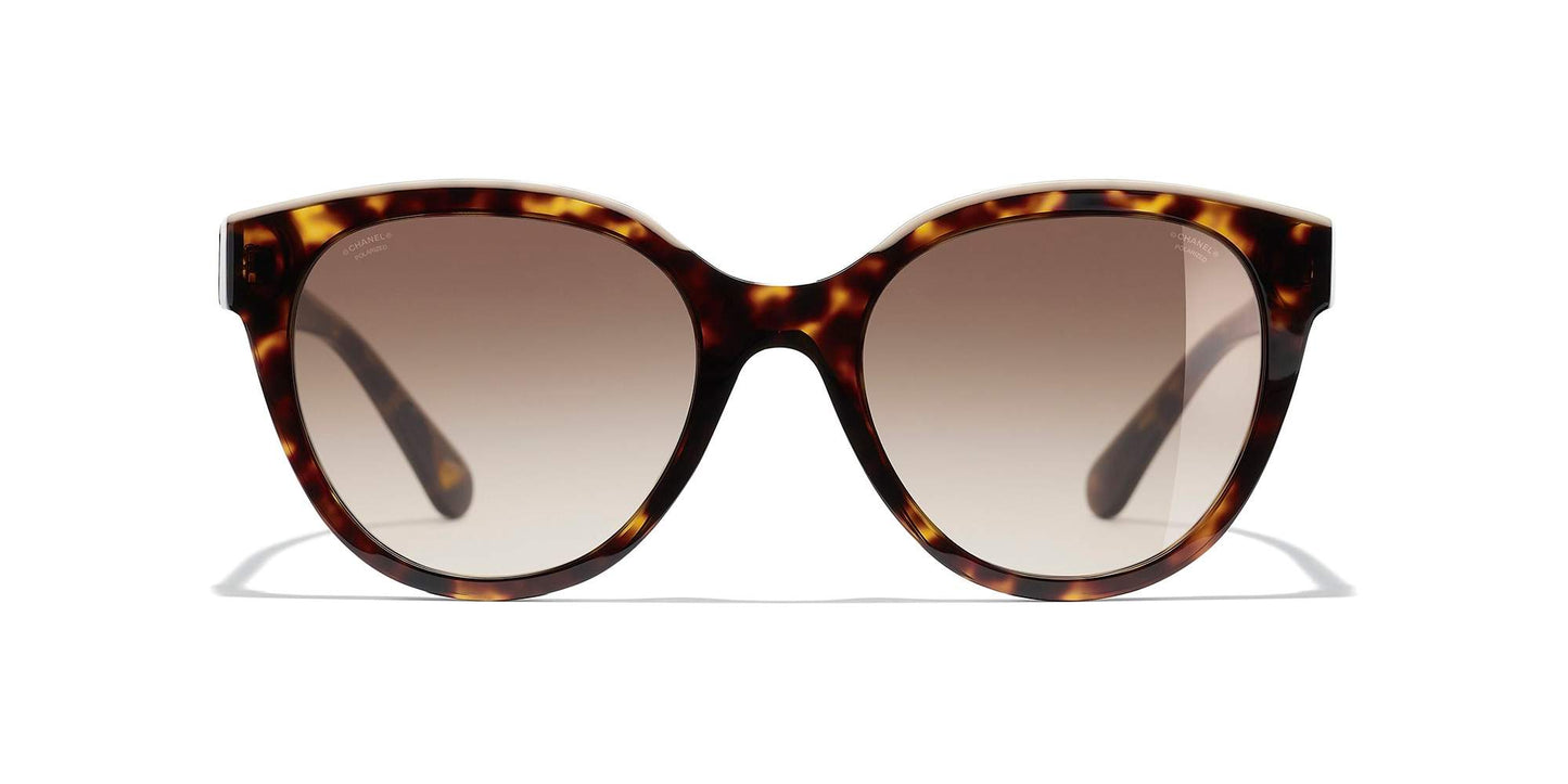 משקפי שמש של שאנל צב כהה ובז'-חום | CHANEL Butterfly Sunglasses CH5414 Dark Tortoise & Beige-Brown
