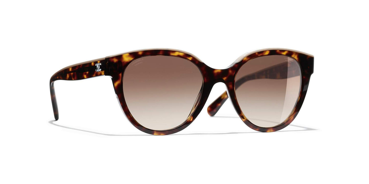 משקפי שמש של שאנל צב כהה ובז'-חום | CHANEL Butterfly Sunglasses CH5414 Dark Tortoise & Beige-Brown