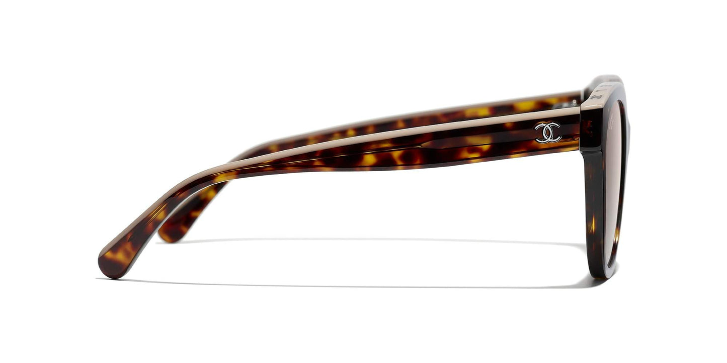משקפי שמש של שאנל צב כהה ובז'-חום | CHANEL Butterfly Sunglasses CH5414 Dark Tortoise & Beige-Brown