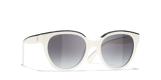 משקפי שמש של שאנל לבן-אפור | CHANEL Square Sunglasses CH5414 White-Grey