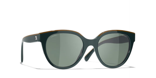 משקפי שמש של שאנל ירוק-ירוק | CHANEL Square Sunglasses CH5414 Green-Green