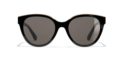 Chanel Butterfly Sunglasses CH5414 Black &amp; Beige-Brown