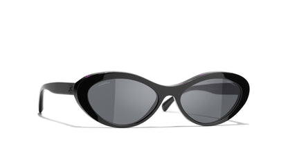Chanel Sunglasses Black-Grey | CHANEL Oval glasses CH5416 Black-Grey