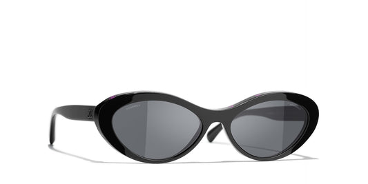 משקפי שמש של שאנל שחור-אפור | CHANEL Oval glasses CH5416 Black-Grey