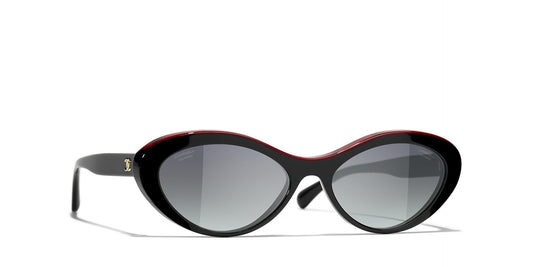 משקפי שמש של שאנל שחור-אפור | CHANEL Oval glasses CH5416 Black-Grey