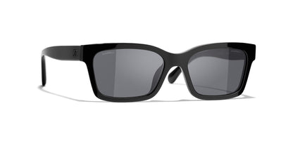 משקפי שמש של שאנל שחור וורוד-אפור | CHANEL Square Sunglasses CH5417 Black & Pink-Grey