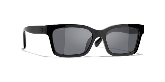 משקפי שמש של שאנל שחור וורוד-אפור | CHANEL Square Sunglasses CH5417 Black & Pink-Grey