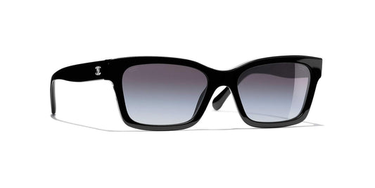 משקפי שמש של שאנל שחור-אפור | CHANEL Square Sunglasses CH5417 Black-Grey