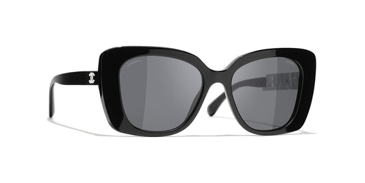 משקפי שמש של שאנל שחור-אפור | CHANEL  Square Sunglasses CH5422B Black-Grey