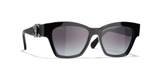 משקפי שמש של שאנל שחור-אפור | CHANEL Butterfly Sunglasses CH5456QB Black-Grey