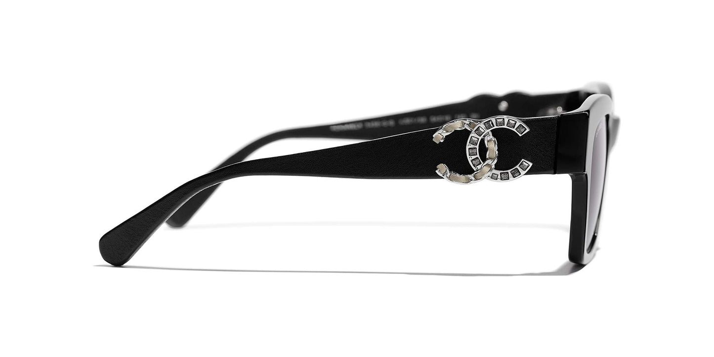 משקפי שמש של שאנל שחור-אפור | CHANEL Butterfly Sunglasses CH5456QB Black-Grey