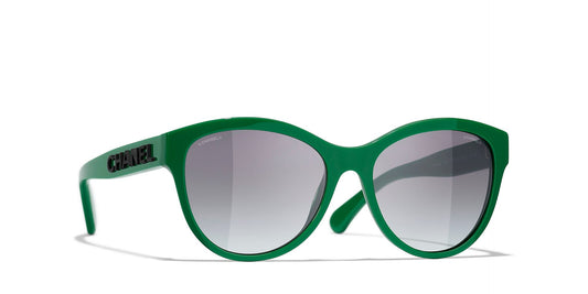 משקפי שמש של שאנל ירוק-אפור | CHANEL Pantos CH5458 glasses Green-Grey