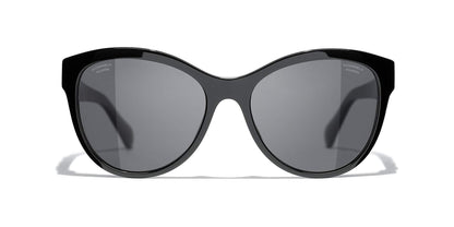 משקפי שמש של שאנל שחור-אפור | CHANEL Butterfly Sunglasses CH5458 Black-Grey