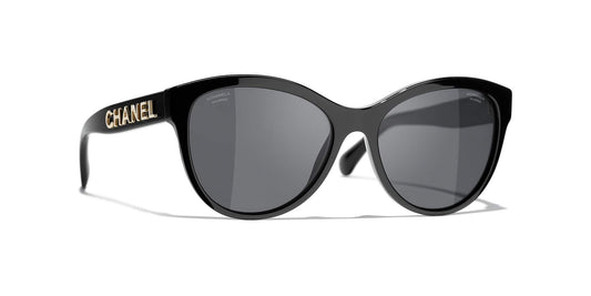 משקפי שמש של שאנל שחור-אפור | CHANEL Butterfly Sunglasses CH5458 Black-Grey