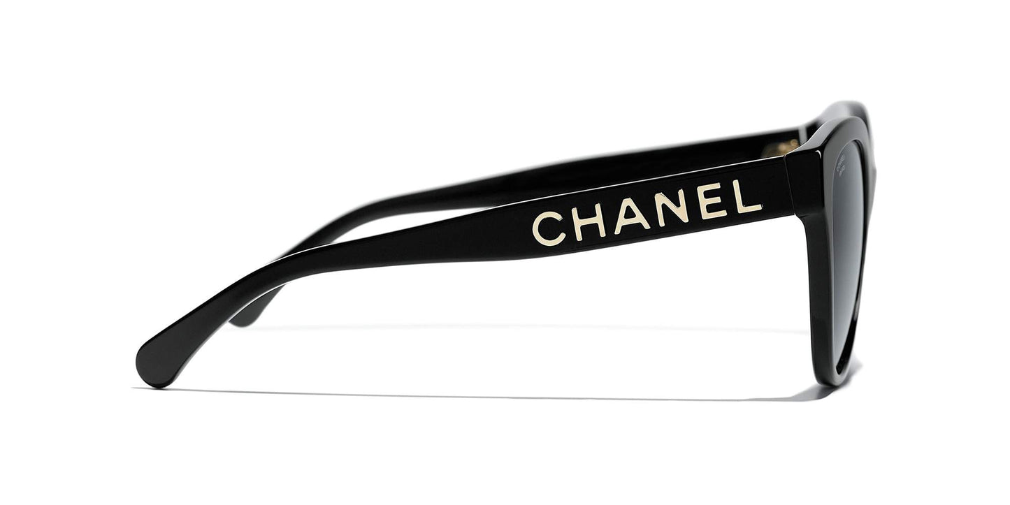 משקפי שמש של שאנל שחור-אפור | CHANEL Butterfly Sunglasses CH5458 Black-Grey