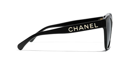 משקפי שמש של שאנל שחור-אפור | CHANEL Butterfly Sunglasses CH5458 Black-Grey