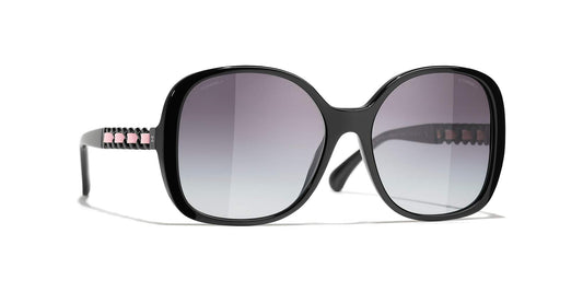 משקפי שמש של שאנל שחור-אפור | CHANEL Square Sunglasses CH5470Q Black-Grey