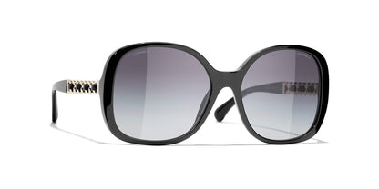 משקפי שמש של שאנל שחור-אפור | CHANEL Square Sunglasses CH5470Q Black-Grey