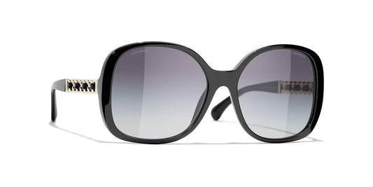משקפי שמש של שאנל שחור-אפור | CHANEL Square Sunglasses CH5470Q Black-Grey