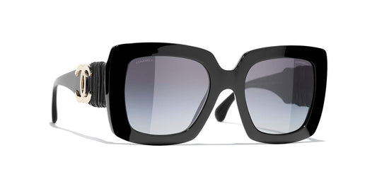 משקפי שמש של שאנל שחור-אפור | CHANEL Square Sunglasses CH5474Q Black-Grey