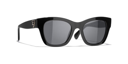 משקפי שמש של שאנל שחור-אפור | CHANEL Square Sunglasses CH5478 Black-Grey