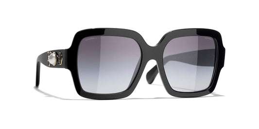 משקפי שמש של שאנל שחור-אפור | CHANEL Square Sunglasses CH5479 Black-Grey