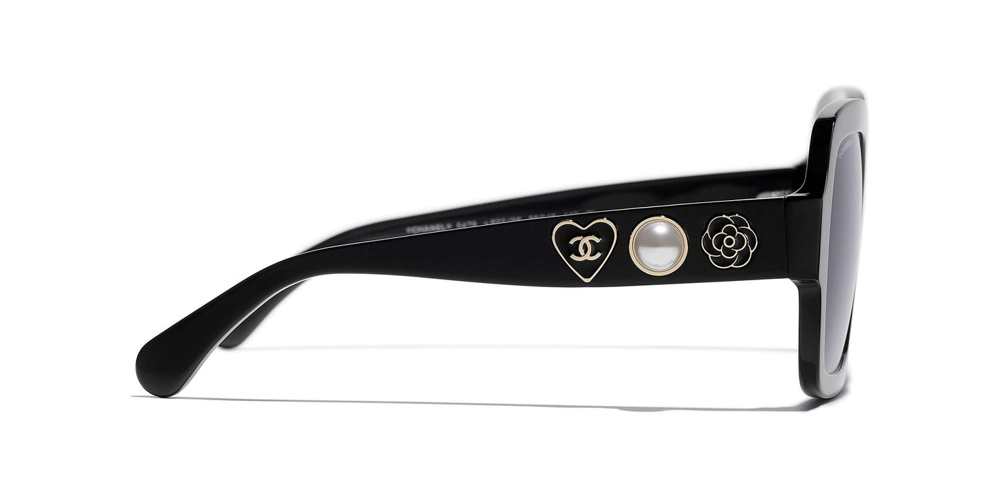 משקפי שמש של שאנל שחור-אפור | CHANEL Square Sunglasses CH5479 Black-Grey