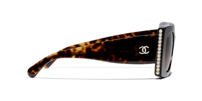 Chanel Square Sunglasses CH5480H Dark Tortoise-Light Brown