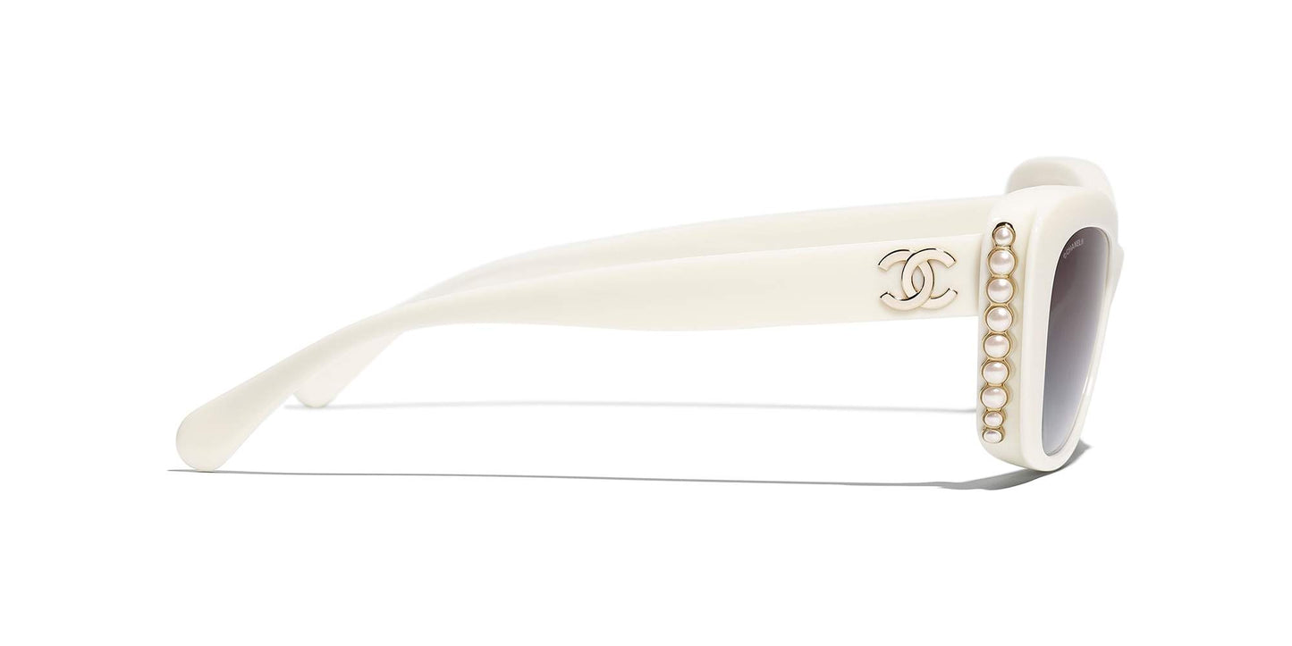 משקפי שמש של שאנל לבן-אפור | CHANEL Cat Eye Sunglasses CH5481H White-Grey