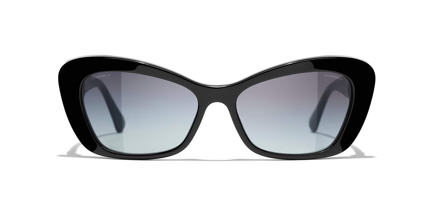 משקפי שמש של שאנל שחור וזהב-אפור | CHANEL Cat Eye Sunglasses CH5481H Black & Gold-Grey